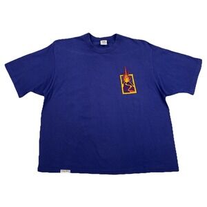 Vintage Hawaii Island Of Fire T-Shirt Blue Size Large Boxy Cut Crazy Shirts